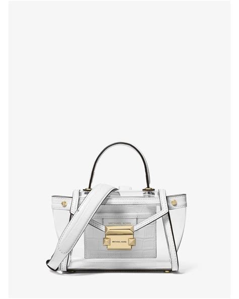 michael kors whitney mini neon|Whitney Mini Clear and Leather Satchel .